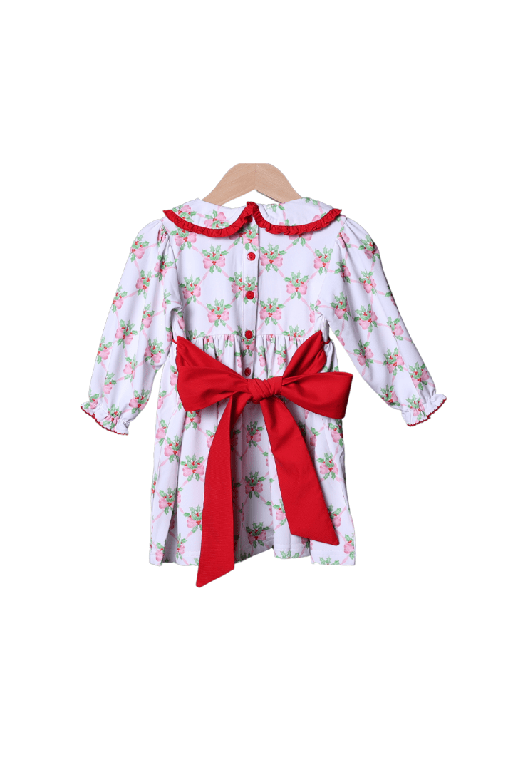 The Smocked Flamingo Apparel & Accessories Smocked Sweet Holly Bow Dress