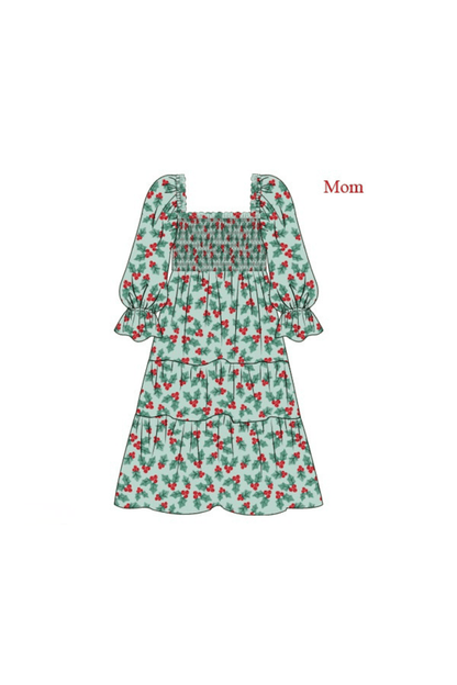 The Smocked Flamingo Apparel & Accessories Smocked Sweet Holly Matching Mom Dress