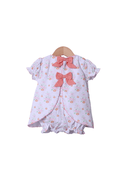 The Smocked Flamingo Apparel & Accessories Smocked Sweet Pumpkin Skirted Bubble