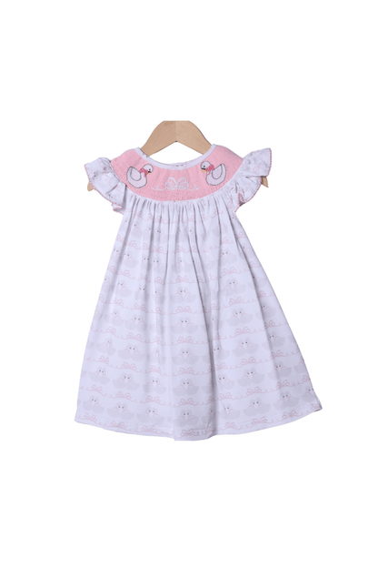 The Smocked Flamingo Apparel & Accessories Smocked Sweet Swan Bishop Dress
