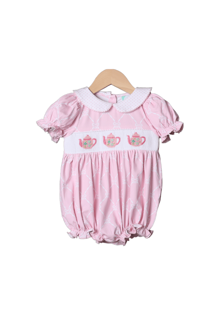 The Smocked Flamingo Apparel & Accessories Smocked Tea Party Pink Bubble