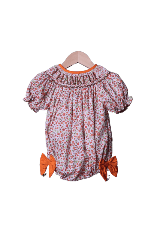 The Smocked Flamingo Apparel & Accessories Smocked Thankful Floral Bubble