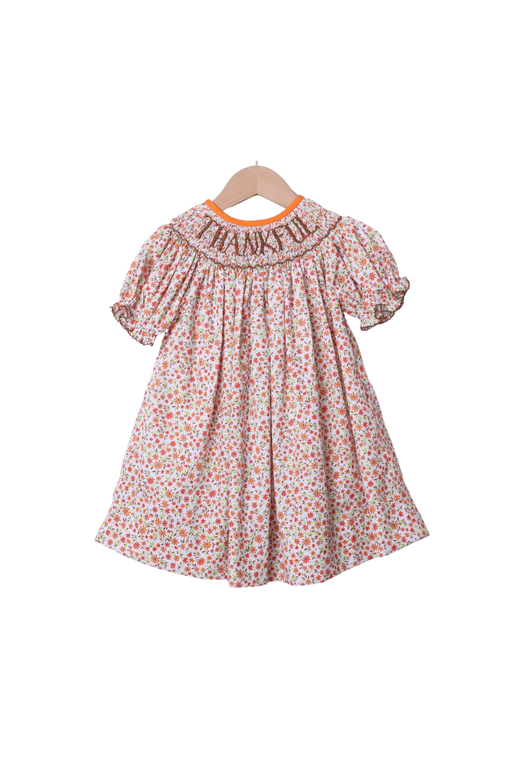 The Smocked Flamingo Apparel & Accessories Smocked Thankful Floral Dress