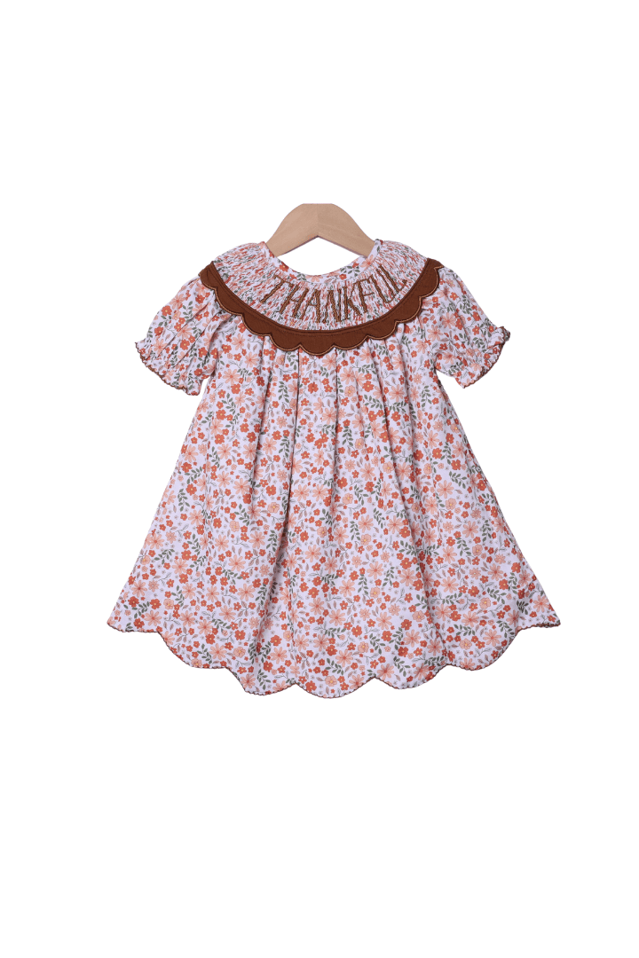 The Smocked Flamingo Apparel & Accessories Smocked Thankful Floral Dress