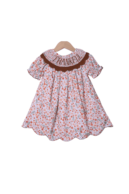 The Smocked Flamingo Apparel & Accessories Smocked Thankful Floral Dress