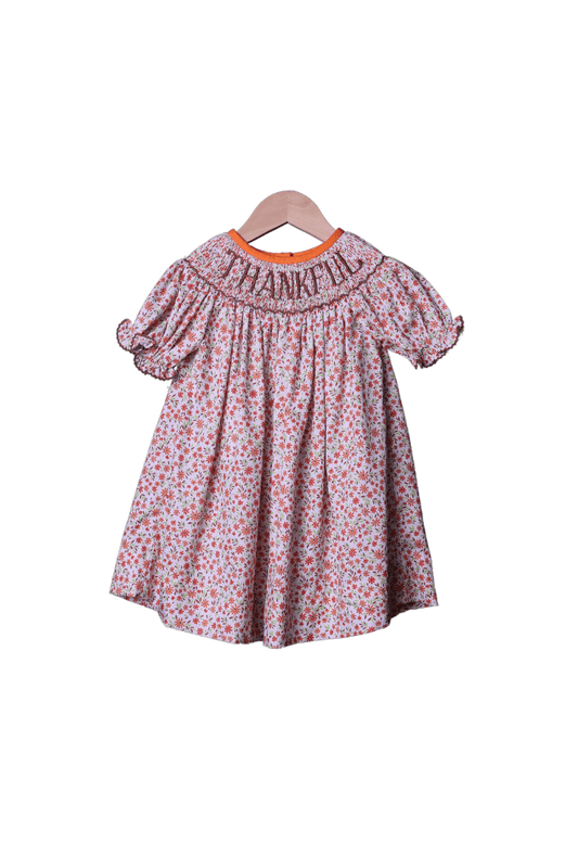 The Smocked Flamingo Apparel & Accessories Smocked Thankful Floral Dress