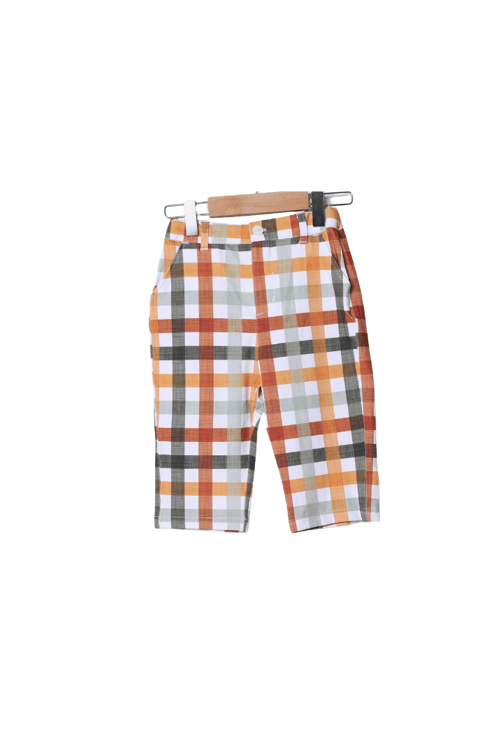 The Smocked Flamingo Apparel & Accessories Smocked Thanksgiving Feast Sage Plaid Pant Set