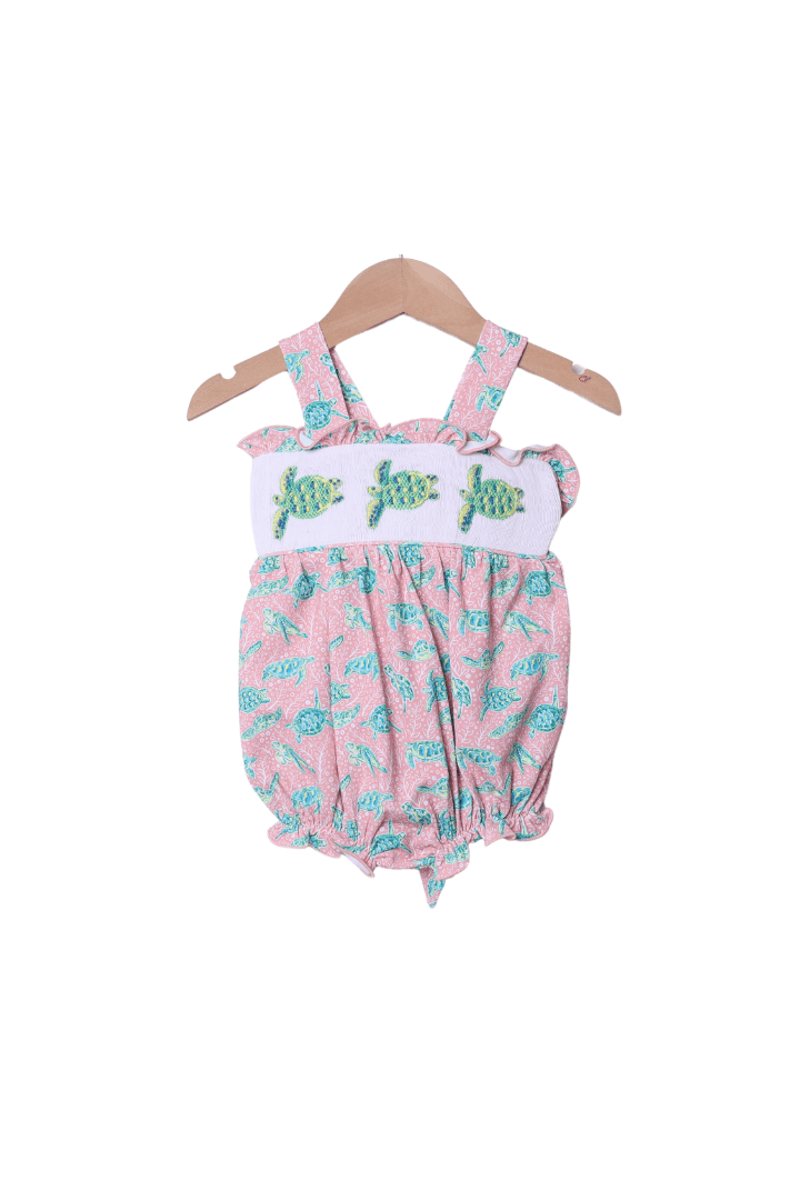 The Smocked Flamingo Apparel & Accessories Smocked Tropical Sea Turtle Bubble