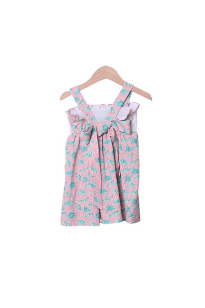 The Smocked Flamingo Apparel & Accessories Smocked Tropical Sea Turtle Dress
