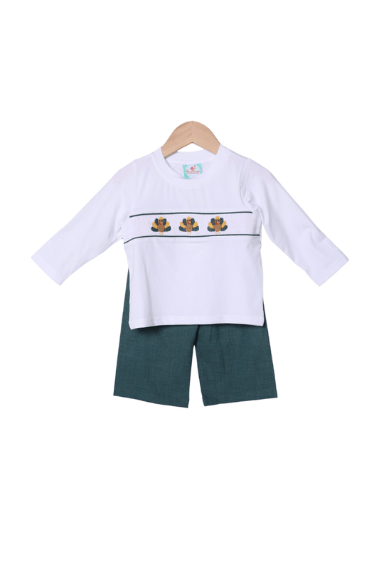 The Smocked Flamingo Apparel & Accessories Smocked Turkey Linen Pant Set