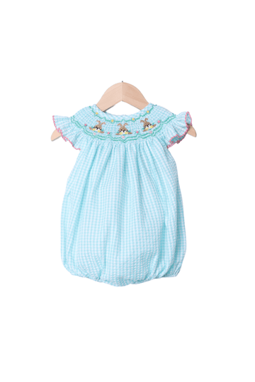 Take Me To The Pumpkin Patch Smocked Bubble BROWN  6m-18m