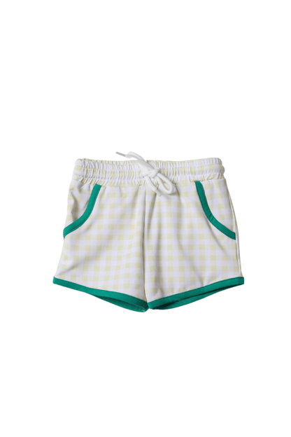 The Smocked Flamingo Apparel & Accessories Smocked Yellow Green Tractor Short Set