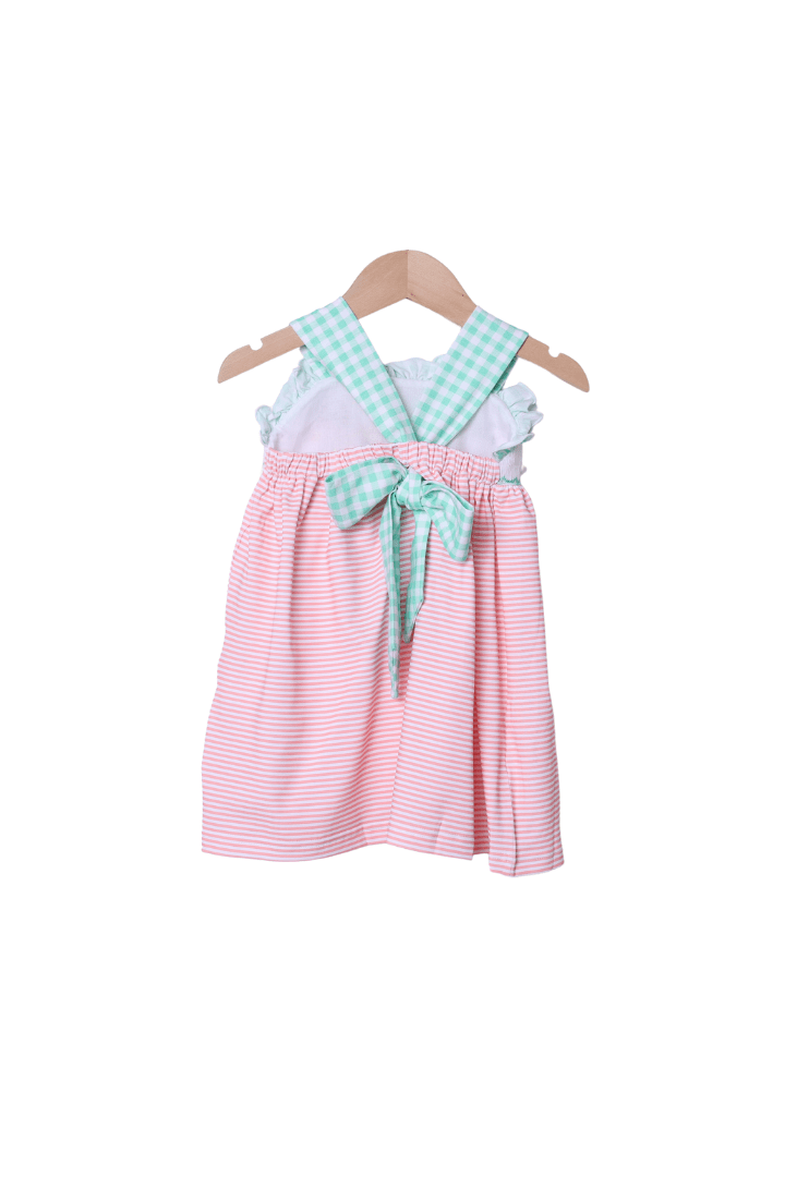 The Smocked Flamingo Apparel & Accessories Smocked Zoo Friends Mint/Peach Sun Dress