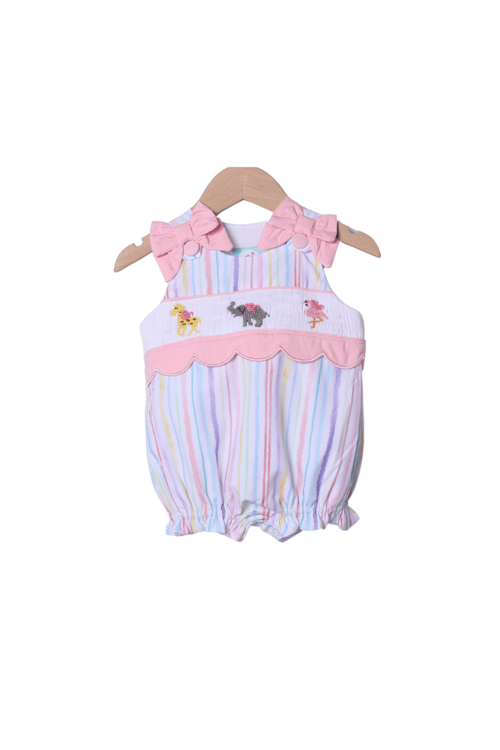 The Smocked Flamingo Apparel & Accessories Smocked Zoo Fun Scalloped Bubble