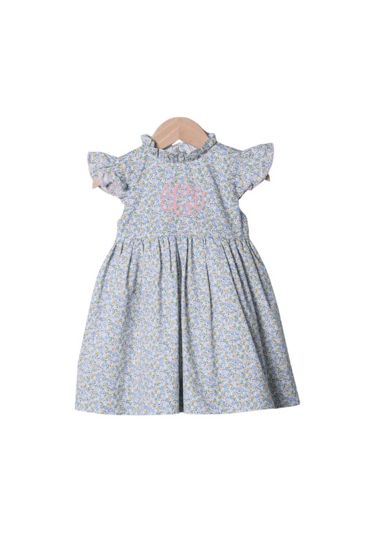 The Smocked Flamingo Apparel & Accessories Spring Floral Flutter Sleeve Dress