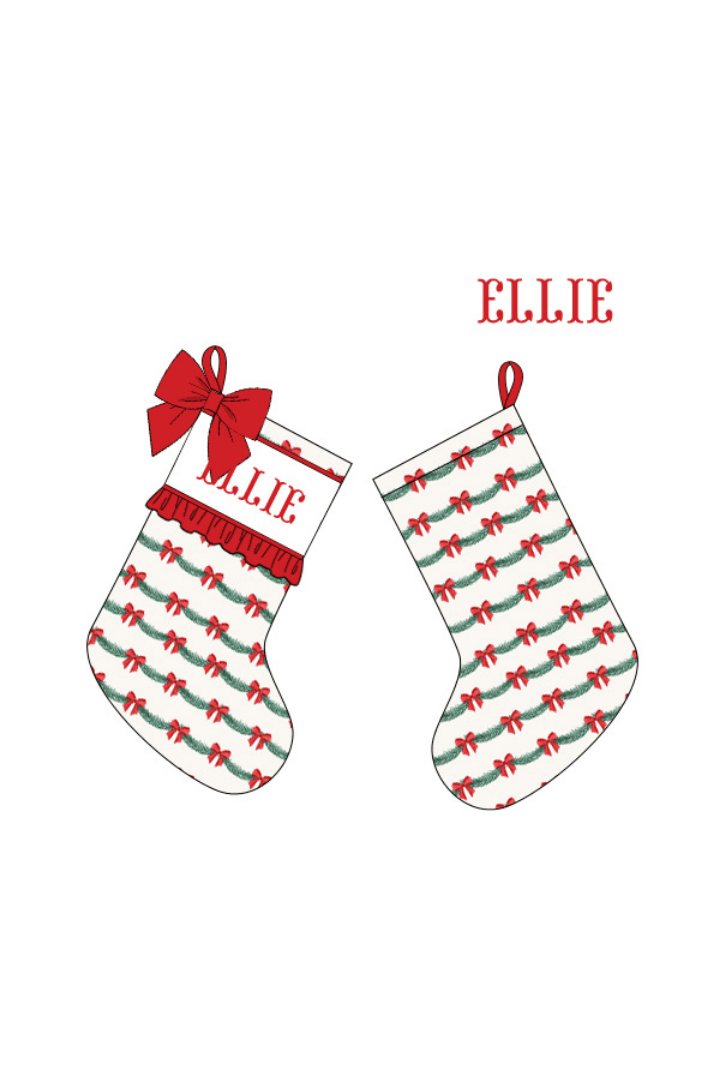 The Smocked Flamingo Apparel & Accessories Stocking / One Size Pre-Order Smocked Custom Name Garland Trimmings