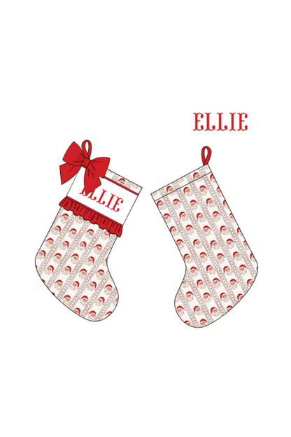 The Smocked Flamingo Apparel & Accessories Stocking / One Size Pre-Order Smocked Custom Name Santa Christmas Trimmings