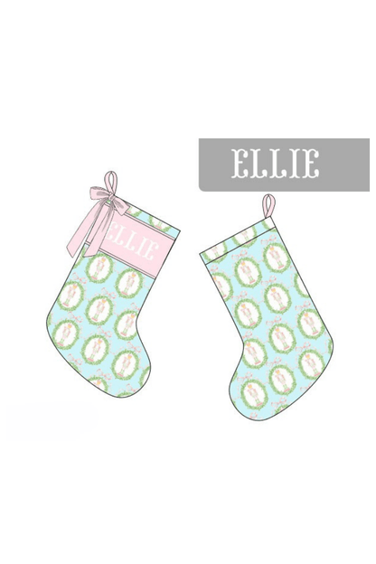 The Smocked Flamingo Apparel & Accessories Stocking Pre-Order Smocked Custom Name Mint Nutcracker Christmas Trimmings