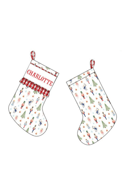 The Smocked Flamingo Apparel & Accessories Stocking with Ruffle Pre-Order Smocked Custom Name Classic Nutcracker Christmas Trimmings (Copy)