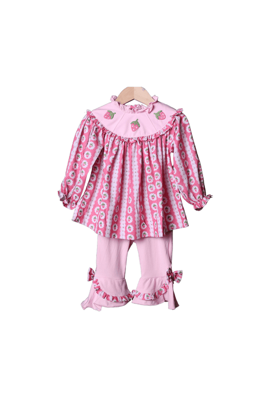 The Smocked Flamingo Apparel & Accessories Strawberry Shortcake Pant Set