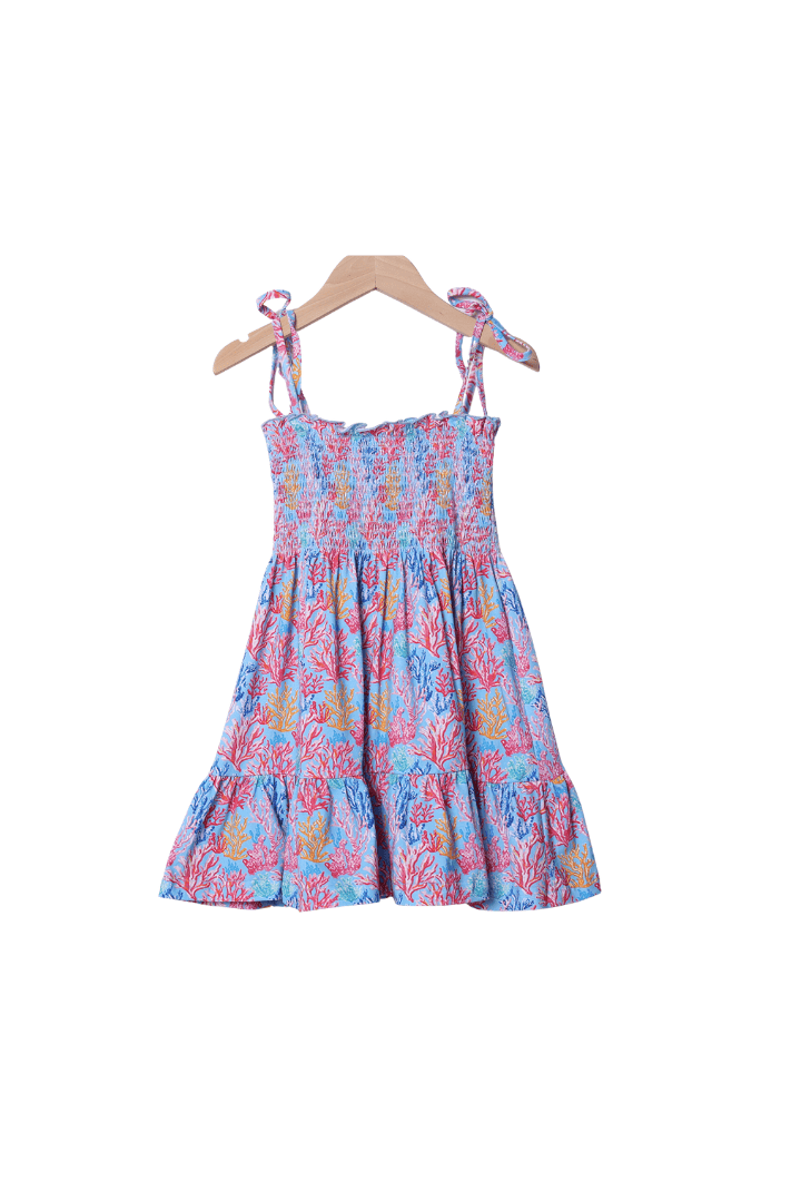 The Smocked Flamingo Apparel & Accessories Summer Coral Knit Dress