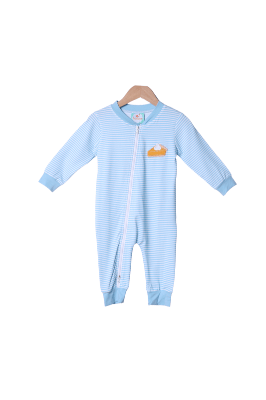 The Smocked Flamingo Apparel & Accessories Sweet As Pie Blue Striped Zippys