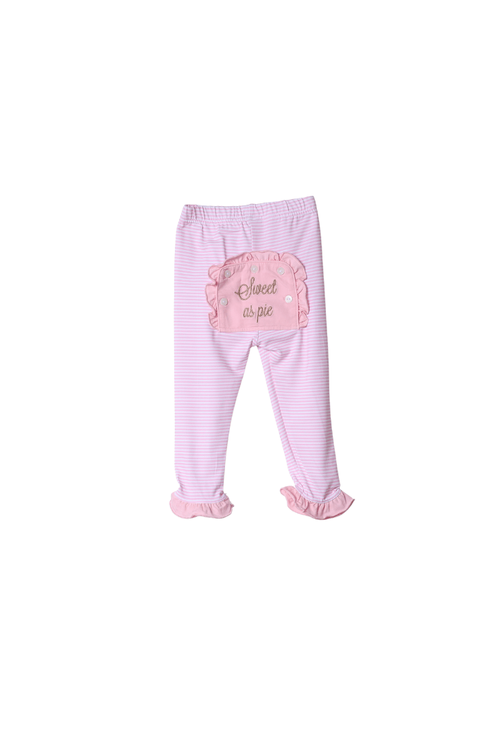 The Smocked Flamingo Apparel & Accessories Sweet As Pie Pink Striped Pajama Set
