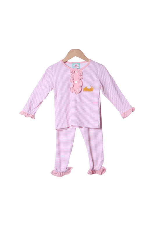 The Smocked Flamingo Apparel & Accessories Sweet As Pie Pink Striped Pajama Set