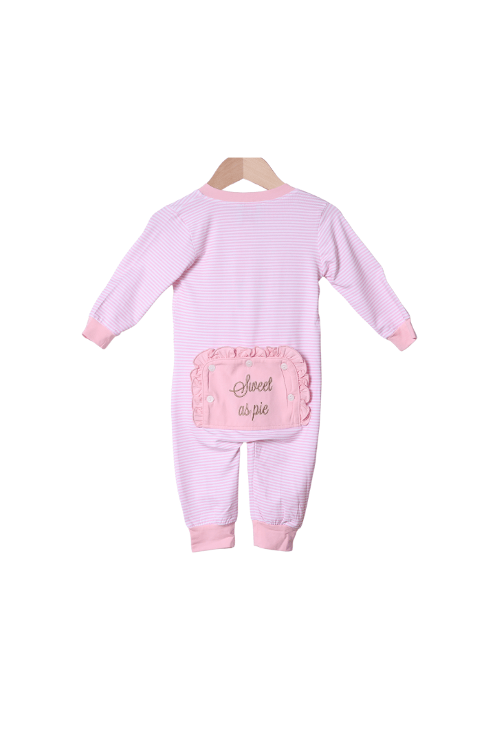 The Smocked Flamingo Apparel & Accessories Sweet As Pie Pink Striped Zippy