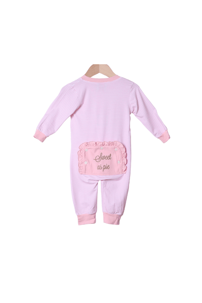 The Smocked Flamingo Apparel & Accessories Sweet As Pie Pink Striped Zippy