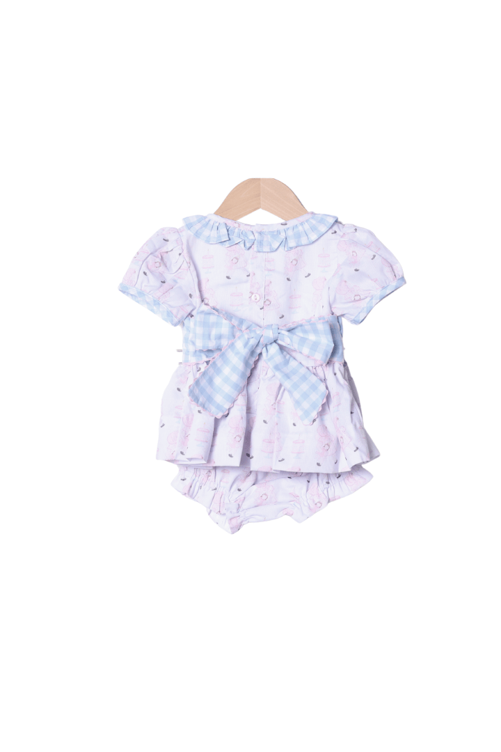 The Smocked Flamingo Apparel & Accessories Sweet Birthday Girl Gingham Bloomer Set