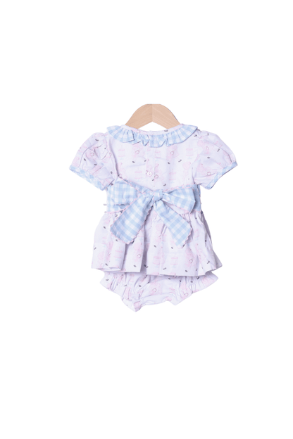 The Smocked Flamingo Apparel & Accessories Sweet Birthday Girl Gingham Bloomer Set