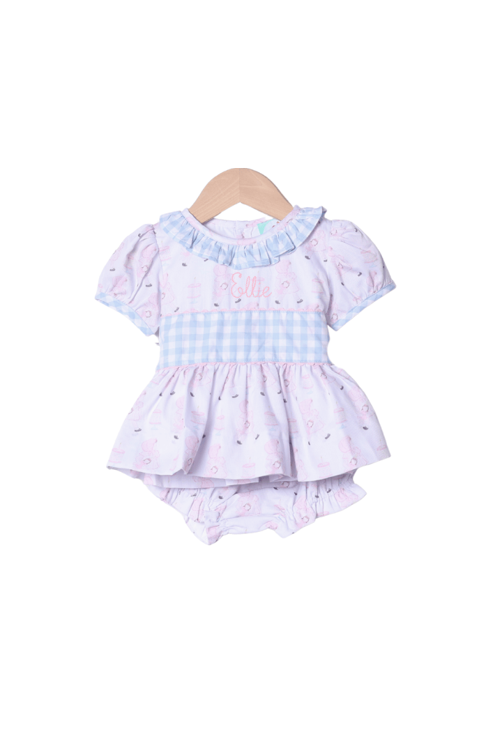 The Smocked Flamingo Apparel & Accessories Sweet Birthday Girl Gingham Bloomer Set