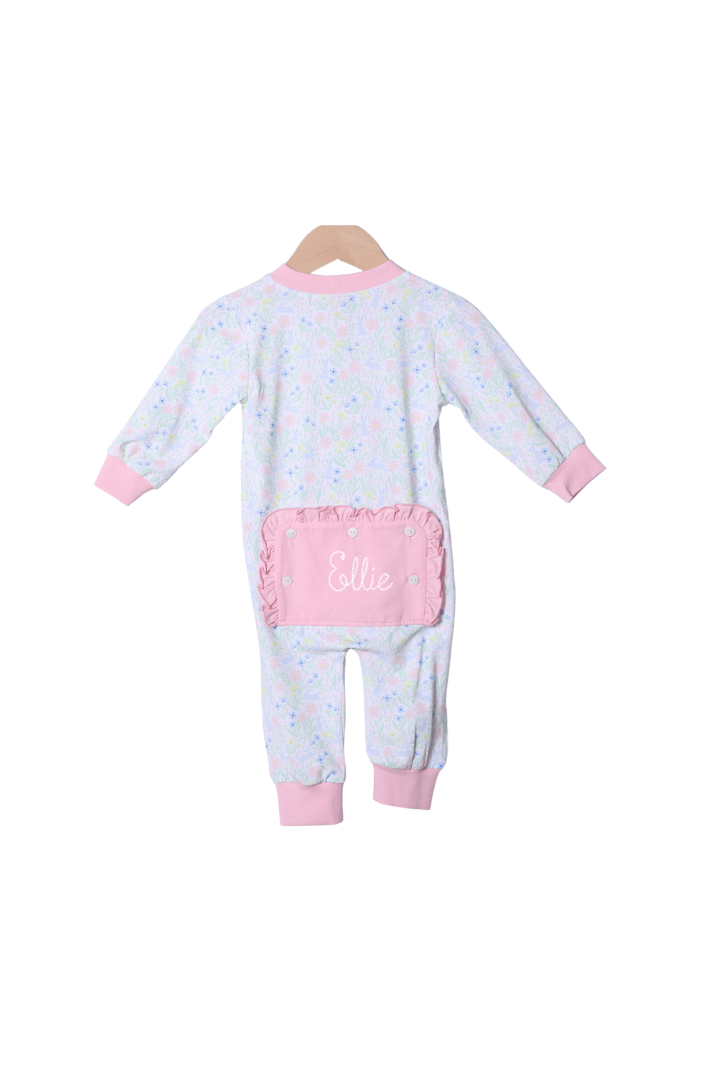 The Smocked Flamingo Apparel & Accessories Sweet Bunny Floral Lounge Set Romper