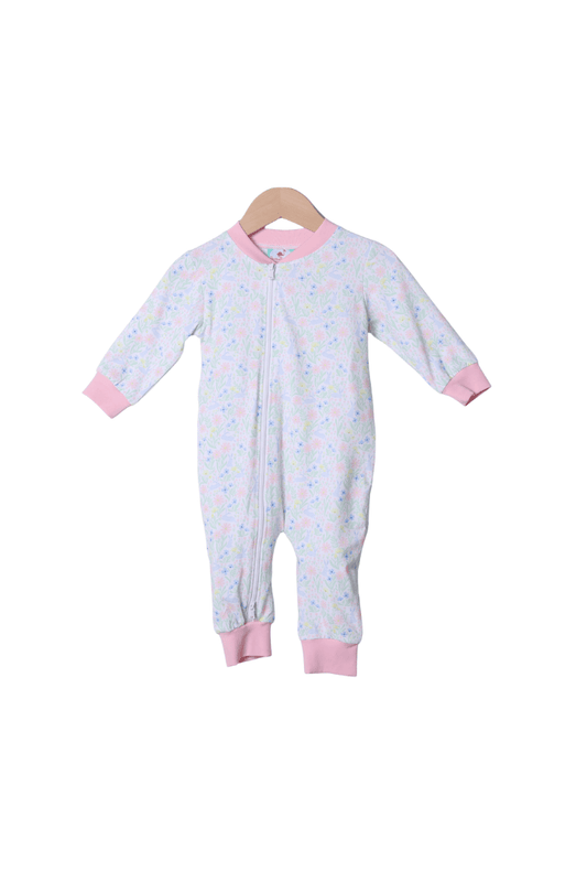 The Smocked Flamingo Apparel & Accessories Sweet Bunny Floral Lounge Set Romper