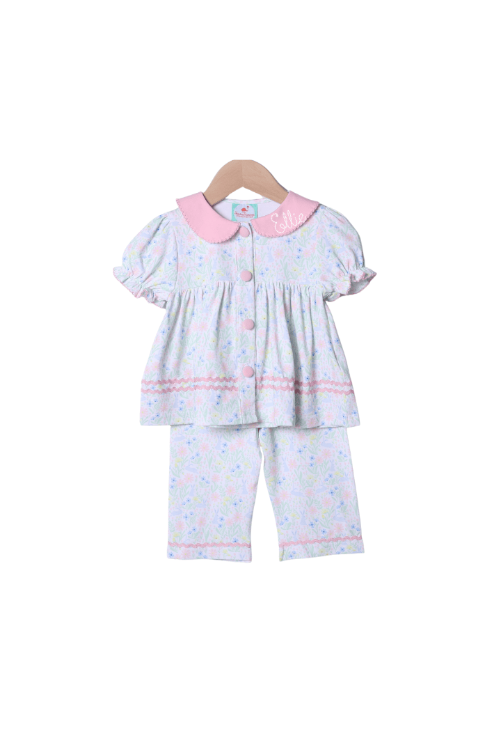 The Smocked Flamingo Apparel & Accessories Sweet Bunny Floral Swing Lounge Set