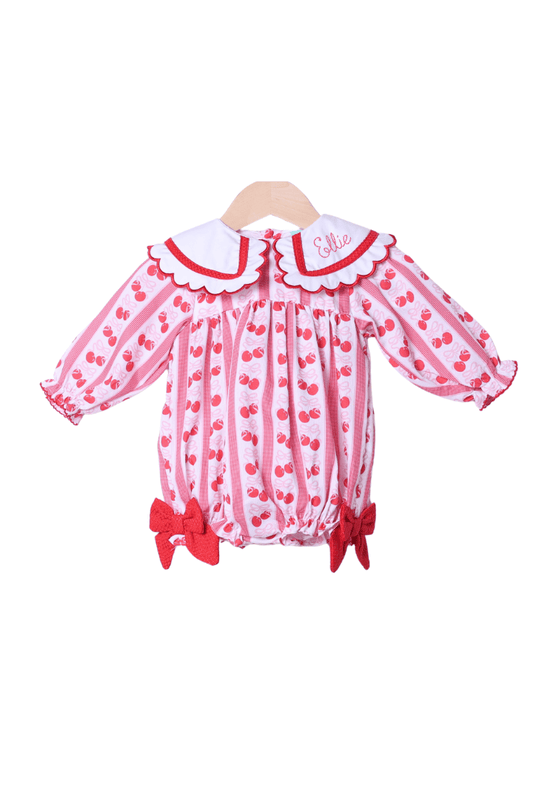 The Smocked Flamingo Apparel & Accessories Sweet Cherry Scalloped Bubble