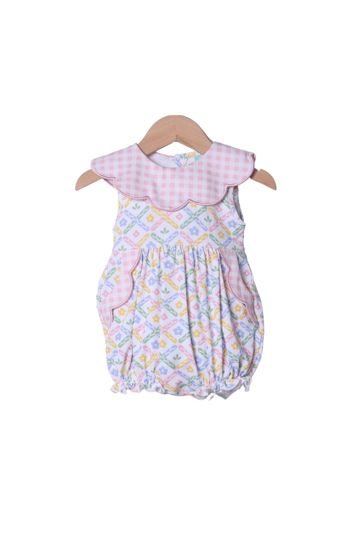 The Smocked Flamingo Apparel & Accessories Sweet Colorful Floral Scalloped Bubble