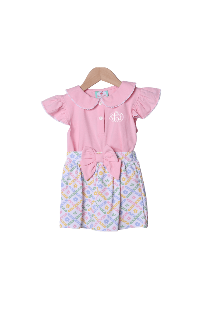 The Smocked Flamingo Apparel & Accessories Sweet Colorful Floral Skort Set