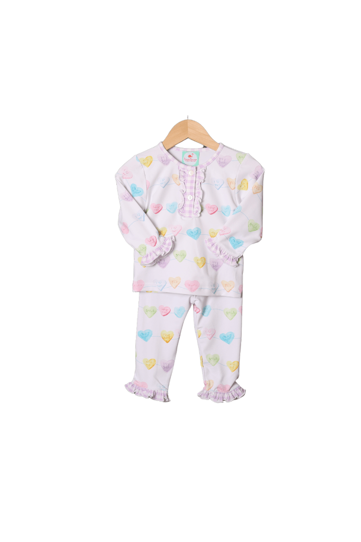 The Smocked Flamingo Apparel & Accessories Sweet Conversation Heart Pajamas