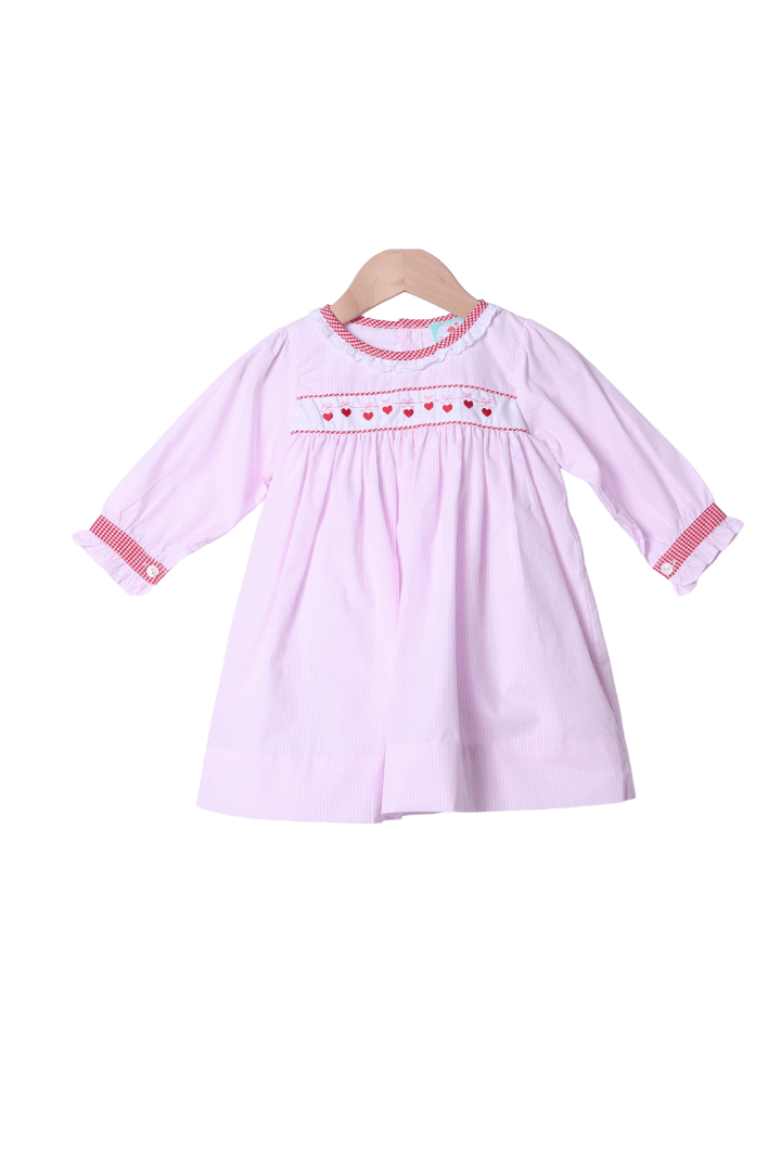 The Smocked Flamingo Apparel & Accessories Sweet Embroidered Heart Dress