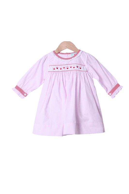 The Smocked Flamingo Apparel & Accessories Sweet Embroidered Heart Dress