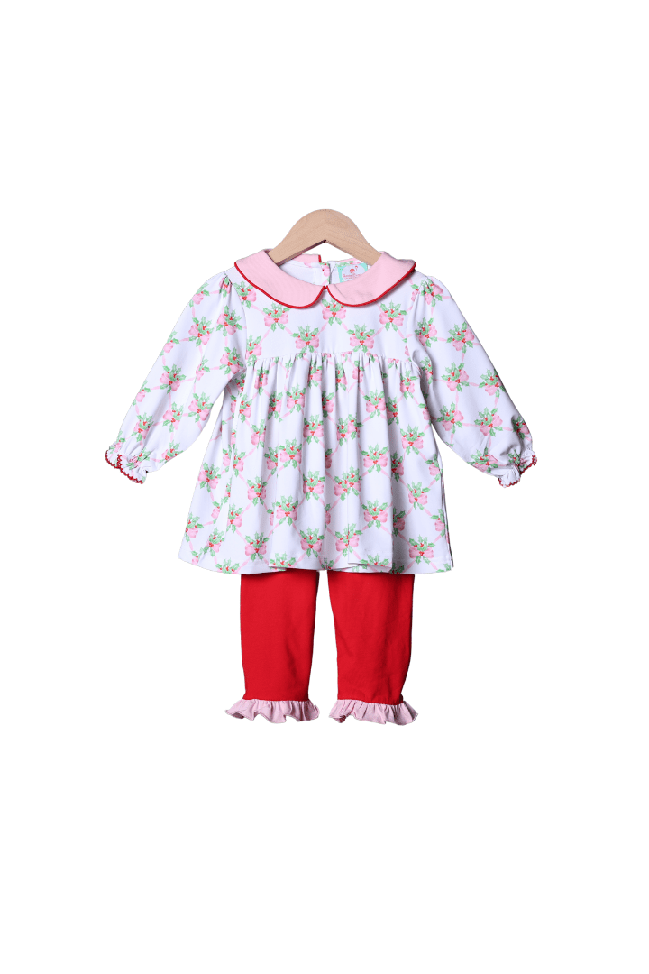 The Smocked Flamingo Apparel & Accessories Sweet Holly Knit Pant Set