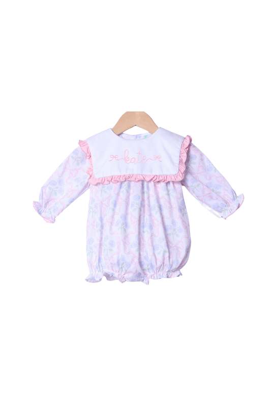 The Smocked Flamingo Apparel & Accessories Sweet Hydrangea Bib Ruffle Bubble