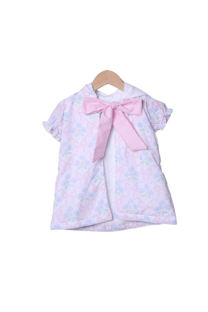The Smocked Flamingo Apparel & Accessories Sweet Hydrangea Bow Swim Coverup