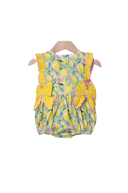 The Smocked Flamingo Apparel & Accessories Sweet Lemon Ruffle Bubble