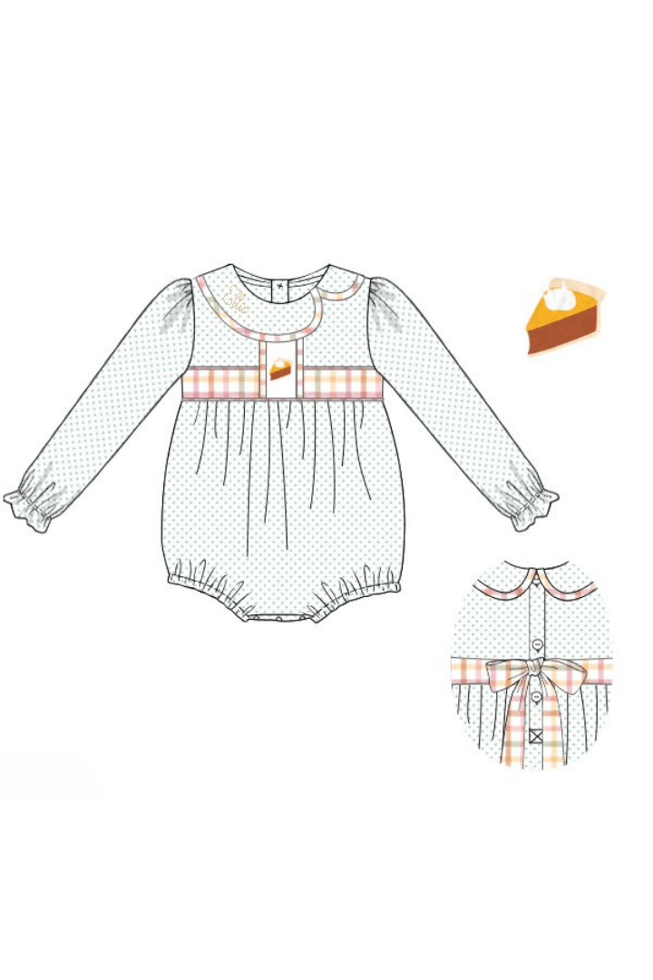 The Smocked Flamingo Apparel & Accessories Sweet Pumpkin Pie Plaid Bow Bubble