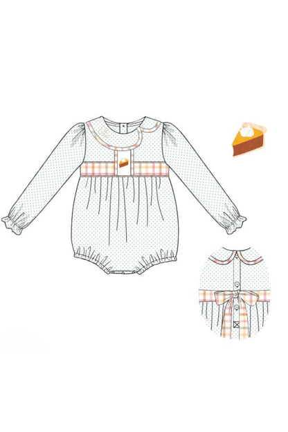 The Smocked Flamingo Apparel & Accessories Sweet Pumpkin Pie Plaid Bow Bubble