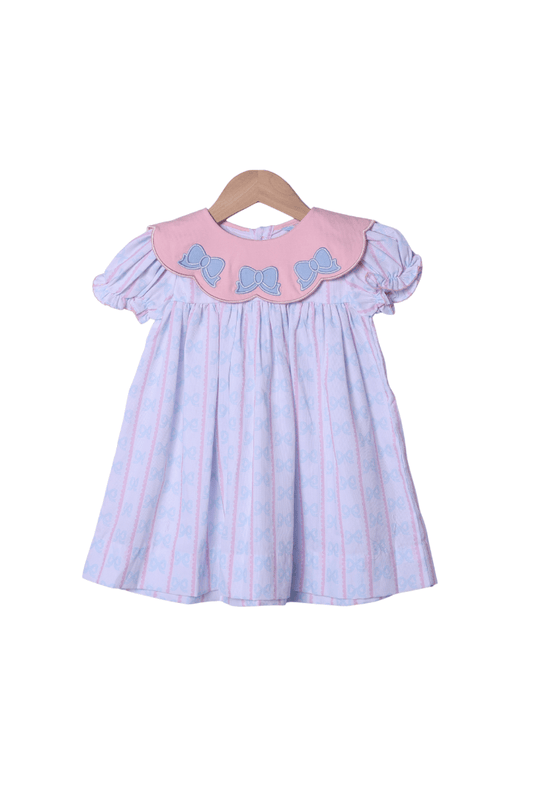 The Smocked Flamingo Apparel & Accessories Sweet Scalloped Bow Collar Dress
