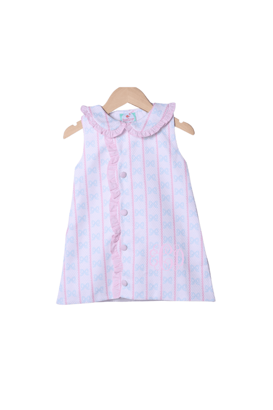 The Smocked Flamingo Apparel & Accessories Sweet Scalloped Bow Honeycomb Ruffle Dress